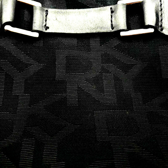 DKNY Mini Logo Handbag Black Monogram Canvas Leather NWOT - Picture 2 of 4